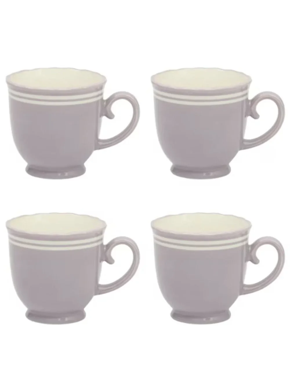 The Pioneer Woman Home Purple Floral Farmhouse Style Ceramic Coffee Mugs Set
